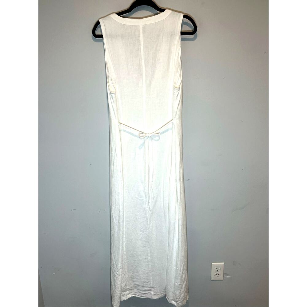 NWT Princess Polly Linen Dress Full Length Buttons Fitted Womans Size 12 - Picture 4 of 8